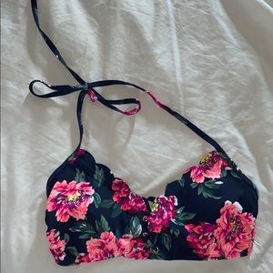 Scalloped Floral Bathing Suit Top